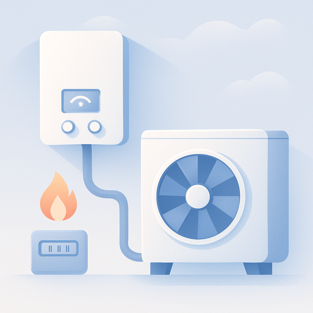 vermogen warmtepomp op basis van gasverbruik